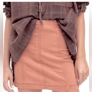 Free People Seamed Mini Skirt - modern femme-terracotta - Size 4